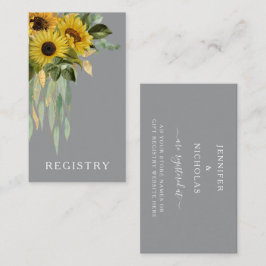 Solros Eukalyptus Bröllopspresentregistrering Tilläggskort