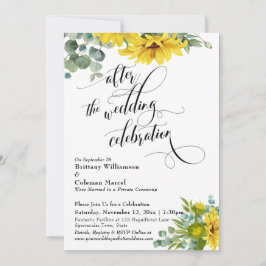 Solros Eukalyptus Efter Bröllopsfirande Inbjudningar