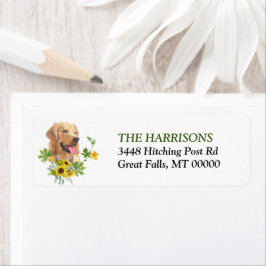 Solros Eukalyptus Golden Retriever Hund Returadress Etikett