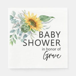 Solros Eukalyptus Grönare Babyfest Pappersservett