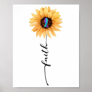 Solros Faith Blue Lila Suicide Prevention Awa Poster