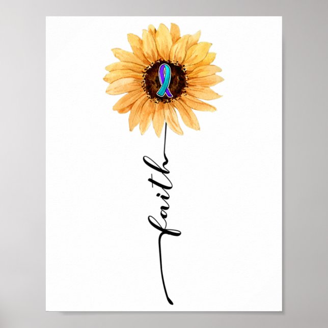 Solros Faith Blue Lila Suicide Prevention Awa Poster (Framsidan)