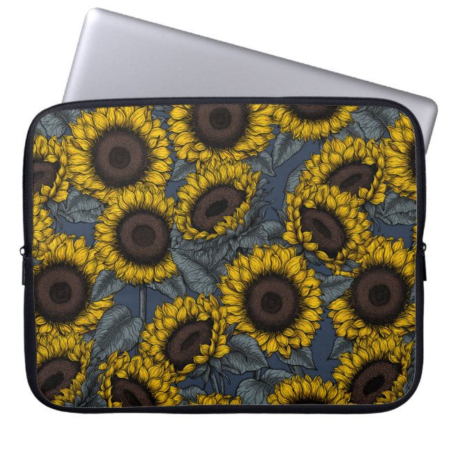 Solros fält 2 laptop fodral (Framsidan)