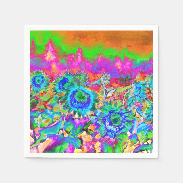 Solros Fält - blått Pappersservett (Framsidan)