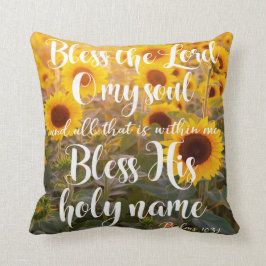 Solros Fält Bless the Lord O my Soul Scripture Kudde