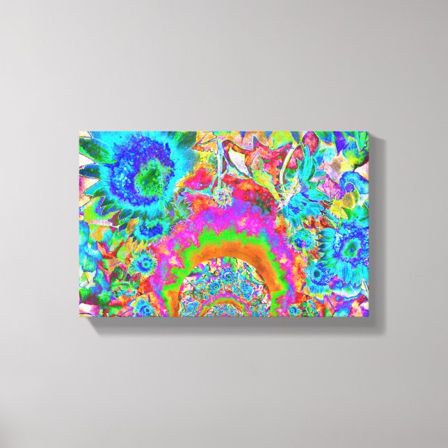 Solros Fält för alltid - blått Canvastryck (Framsida)