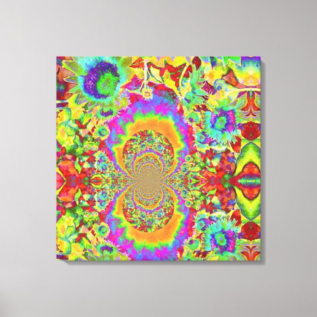 Solros fält för alltid - orange canvastryck (Framsida)