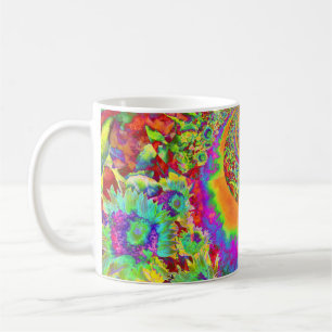 Solros Fält Forever - abstrakt boho blommigt Kaffemugg