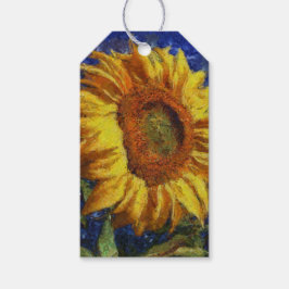 Solros Fält i färgbildande konstnärligt Stil Presentetikett