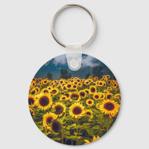 Solros Fält Landcape Flowers Gult Nyckelring