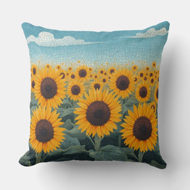 Solros Fält Mosaic Dekorativ kudde (Framsida)