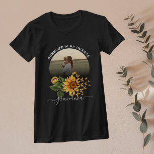 Solros Fjäril Minnes Familj Akvarell T Shirt