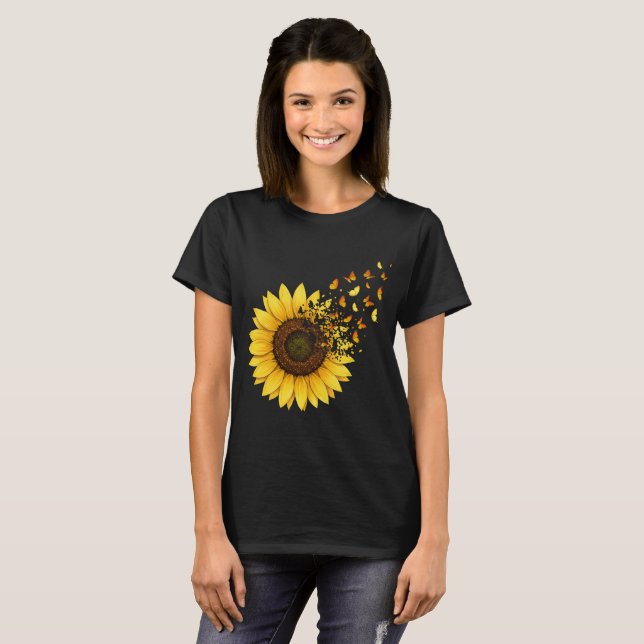 Solros Fjärilar T Shirt (Hel framsida)