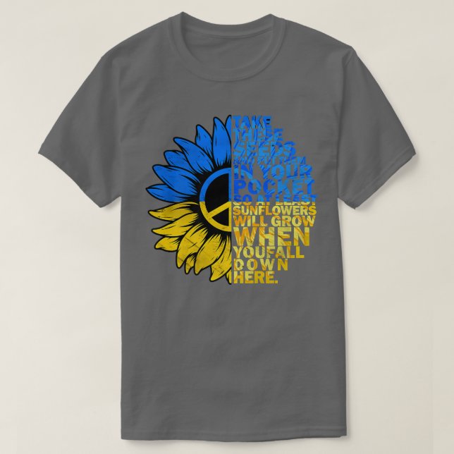 Solros Flagga Ukraina Peace Support Ukraina Sunfl T Shirt (Design framsida)