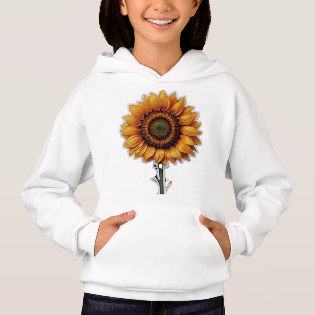 Solros | Flickans Pullover Hoodie T Shirt (Framsida)