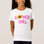 Solros Flower Girl T-Shirt<br><div class="desc">Den här solrosfärjan Flower Girl är perfektens gåva till en blomma i bröllop, eller en flicka som kärlek blommar. Utformningen har shock rosa att skriva med ord, "FLOWER GIRL". "O" i "FLOWER" har ersatts med en gult solros. Den här skjortan är så söt att din favorit-blomma-flicka aldrig vill kasta de...</div>