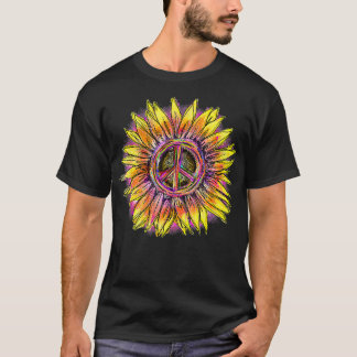 Solros Flower Rainbow Tie Dye Hippie Retro T Shirt