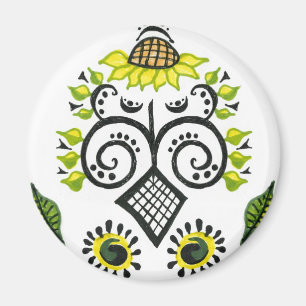Solros Folk Mönster av Alexandra Cook Magnet