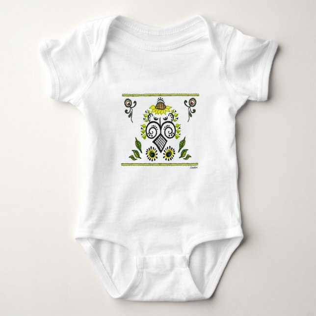 Solros Folk Mönster av Alexandra Cook Tee (Framsida)
