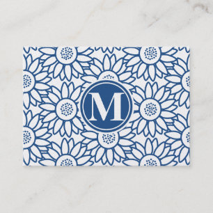 Solros för Monogramklassikerblått Visitkort