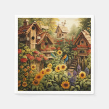 Solros Garden 13 Bird Houses Blue Birds