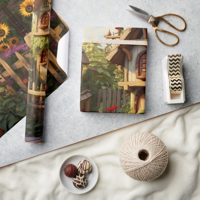 Solros Garden Bird Houses Presentpapper (Hantverk)