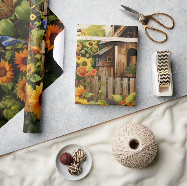 Solros Garden Bird Houses Presentpapper (Hantverk)