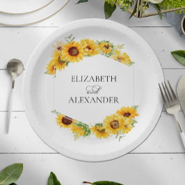 Solros Geometric Blommigt sjunker hösten Bröllop