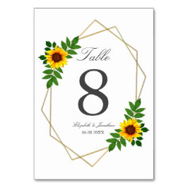 Solros Geometric Bröllop Bordsnummer