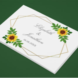 Solros Geometric Bröllop Gästböcker