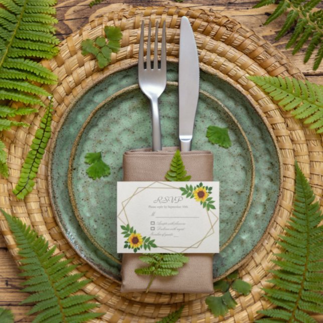 Solros Geometric Bröllop OSA Kort (Skapare uppladdad)