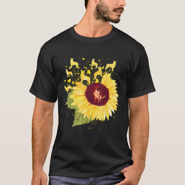 Solros German Shepherd Gsd Hund Manar Women T Shirt (Framsida)