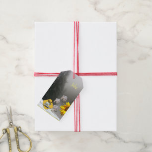 Solros Gift Märkres Blommigt Polar Bear Presentetikett