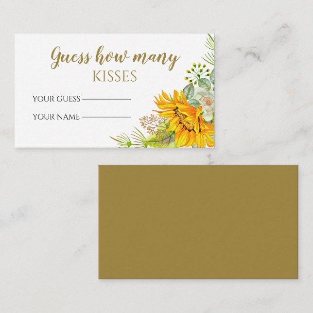 Solros gissa hur många kisser möhippan spelar tilläggskort (Fram/baksida)