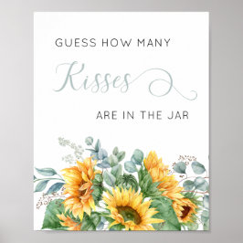 Solros gissar hur många kisses Shower Poster