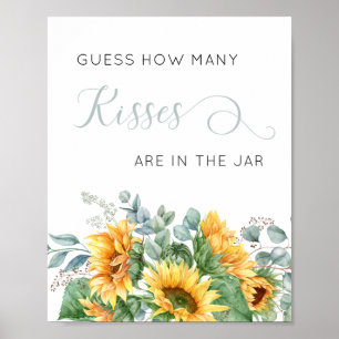 Solros gissar hur många kisses Shower Poster
