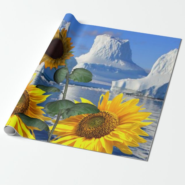 Solros Glacier Matte Wrapping Papper Presentpapper (Utrullad)