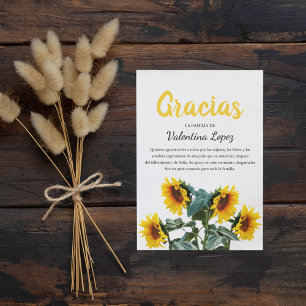 Solros Gracias Simpatia Spansk sympati Tack Kort