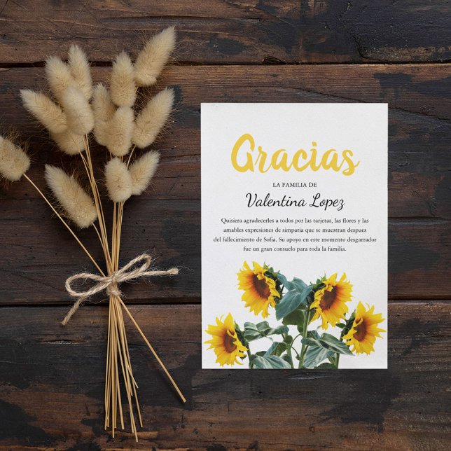 Solros Gracias Simpatia | Spansk sympati Tack Kort (Skapare uppladdad)