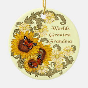 Solros Grandma Julgransprydnad Keramik