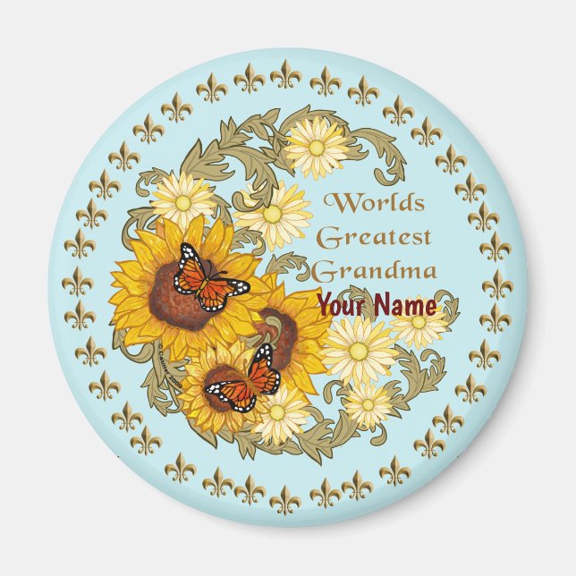 Solros Grandma magnet (Framsidan)