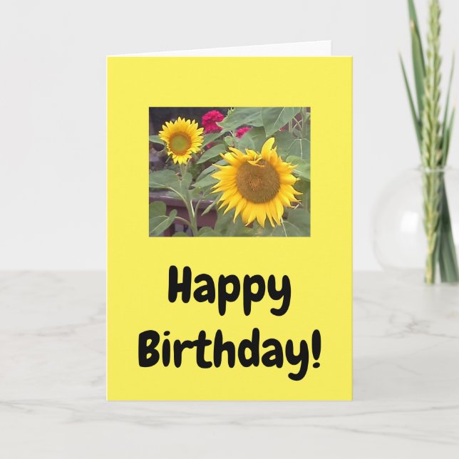 Solros Grattis på födelsedagen! Kort (Framsida)