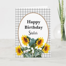 Solros Grattis på födelsedagen Syster Blommigt Häl Kort
