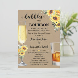 Solros Greenery Bubbles & Bourbon förut Inbjudningar