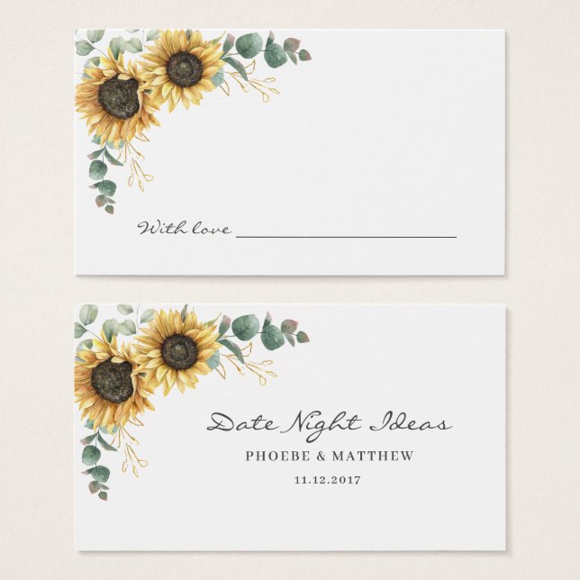 Solros Greenery Möhippa Nattjubilar Visitkort (Framsida & baksida)