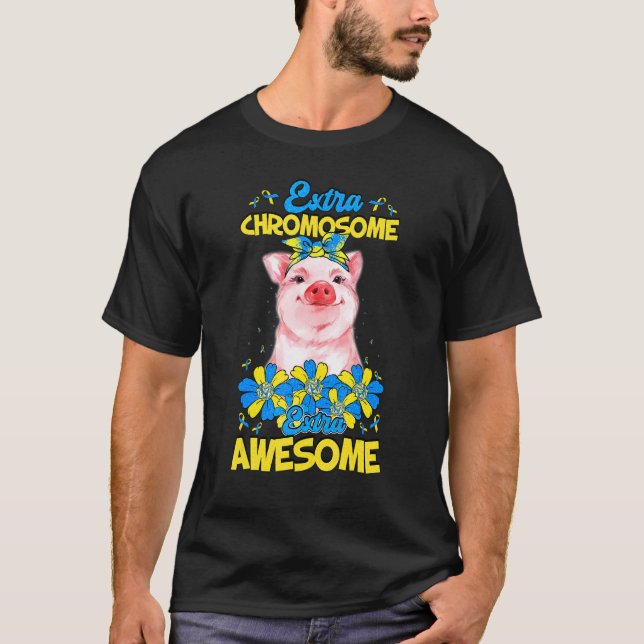 Solros Gris Extra Chromosome Extra Fantastisk Down T Shirt (Framsida)