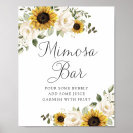 Solros Grönska Blommig Bröllops Mimosa Bar Skylt