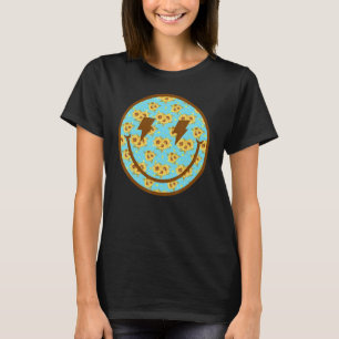 Solros Groovy Smile Ansikte Bolt Retro T Shirt