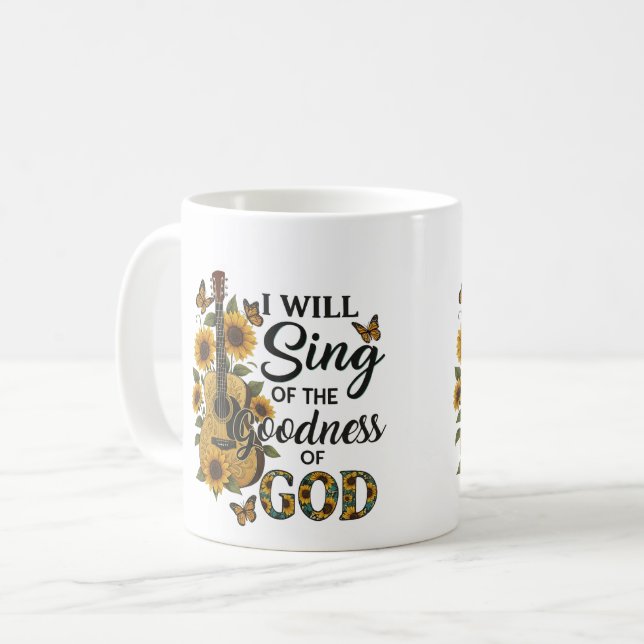 Solros Guitar Christian T-Shirt Kaffemugg (Framsida vänster)