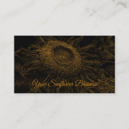 Solros Guld Black Blommigt Art Elegant Luxury Visitkort